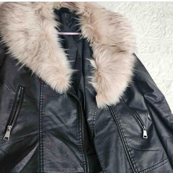 Jacket with fur beautiful black jacket - Picture 1 of 10